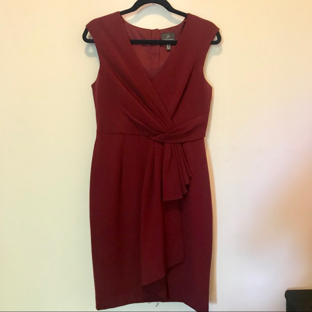 Adrianna Papell Draped Surplice Sheath Dress
